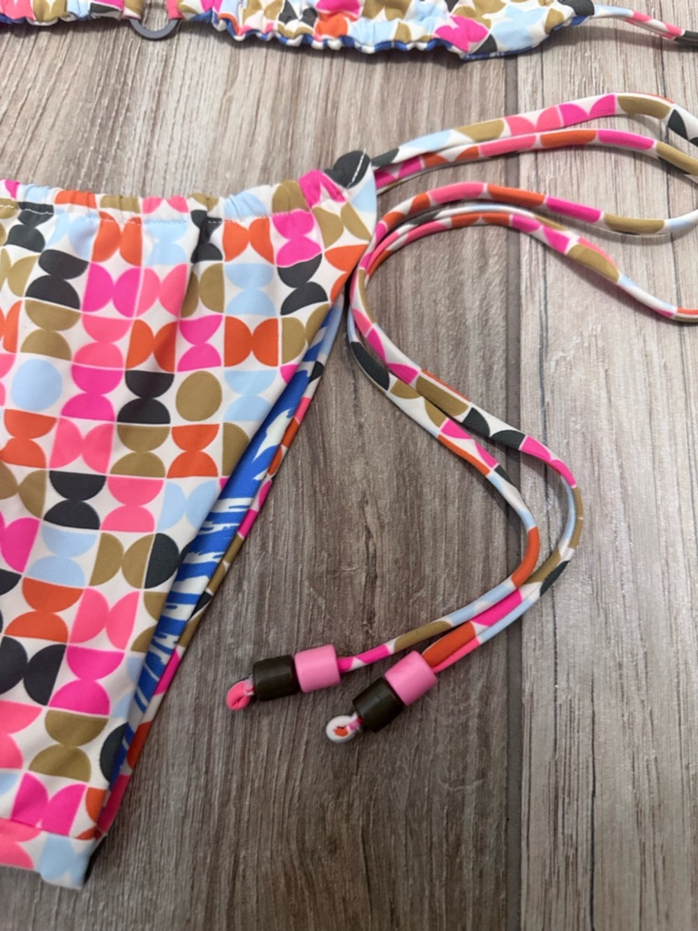 Maaji Pink Multi Geometric String Bikini Set NWT - Picture 11 of 11